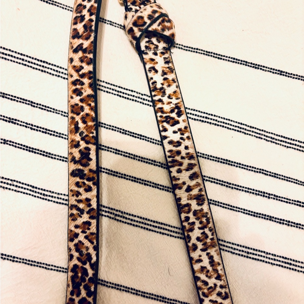 Leopard Print Women's Leather Belt